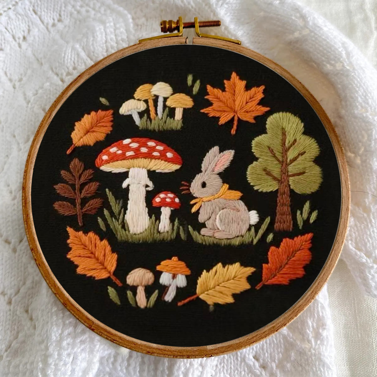 Rubbyoo Embroidery Kit - Autumn Plant | Diy Handmade Needlepoint | Nice Art For Stitch Starter - image 4