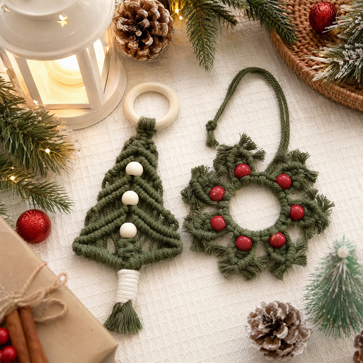 Rubbyoo Rustic Christmas Ornament – Handmade Charming  Xmas Tree Decor | Cozy Scandinavian Home Accent - image 4