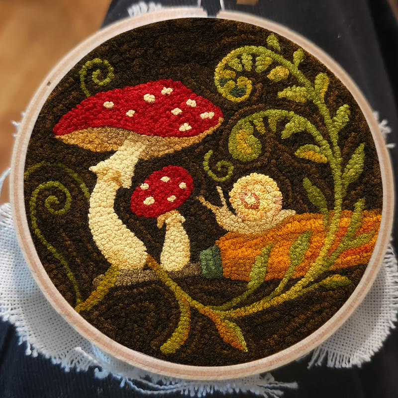 Cute Mushroom Punch Needle Kit - Wall Ornament Gift | Beginner Handmade Needlework - image 6