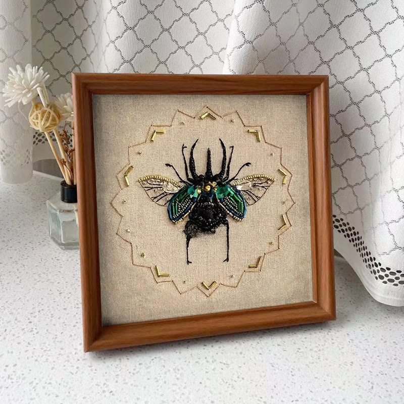 Rubbyoo Bead Embroidery Kit - Black Scarab | Handmade Craft For Adults | Easy Insect Needlepoint - image 10