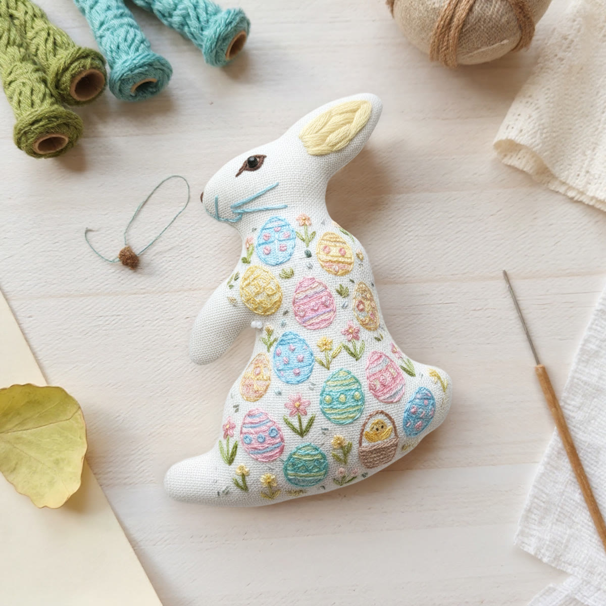 Rubbyoo Rabbit Embroidery Kit - Floral Eggs | Diy Easterr Gift | Beginner-friendly Handmade Art - image 7