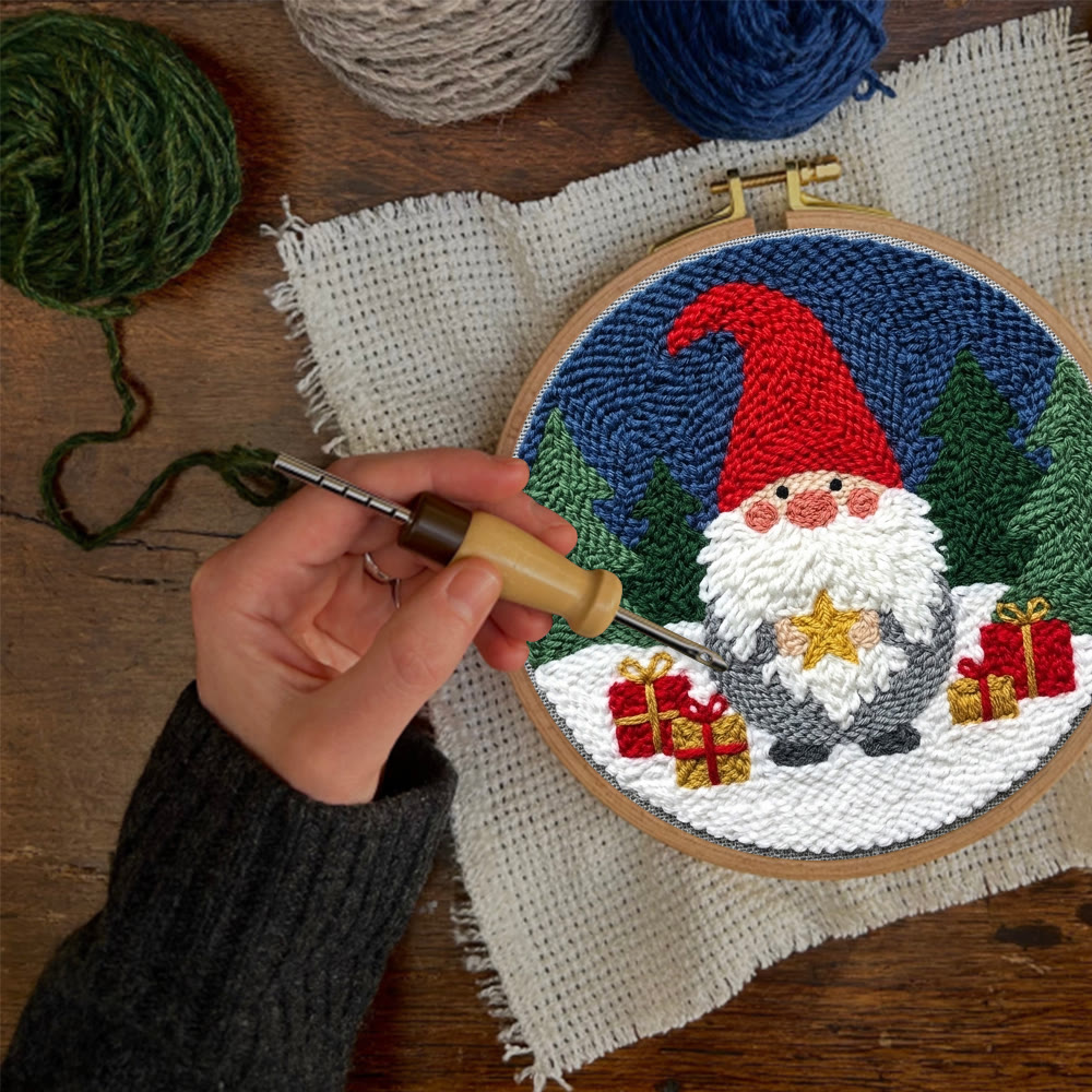 Cute Santa Claus Punch Needle Kit - Eye-catching Xmas Party Decor  | Classic Cartoon Christmas Claus Pattern - image 11
