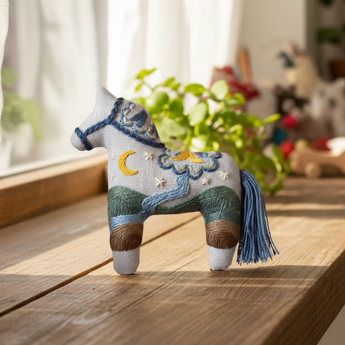 Rubbyoo Horse Embroidery Kit - Shining Night | Creative Landscape Craft | Diy Car Pendant - image 3