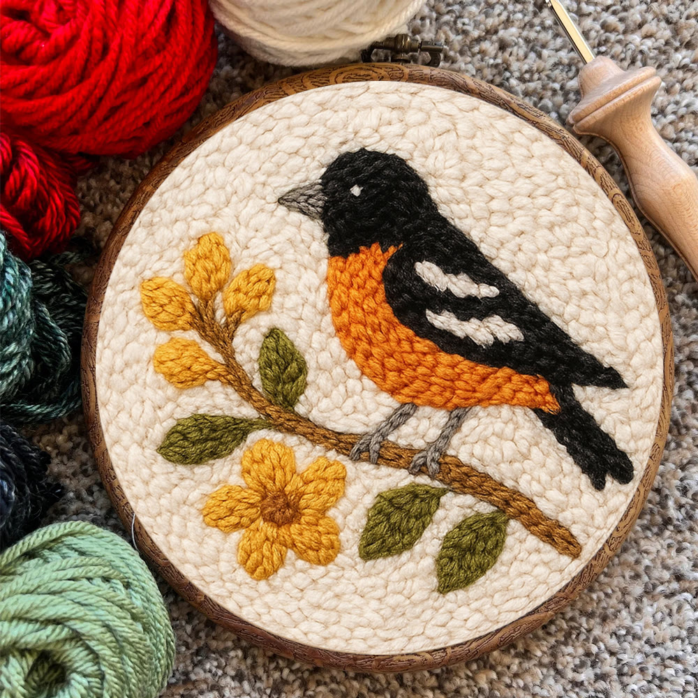 Oriole Bird Punch Needle Kit - Decorative Gift For Housewarming | Perfect Craft For Bird Lovers - image 6