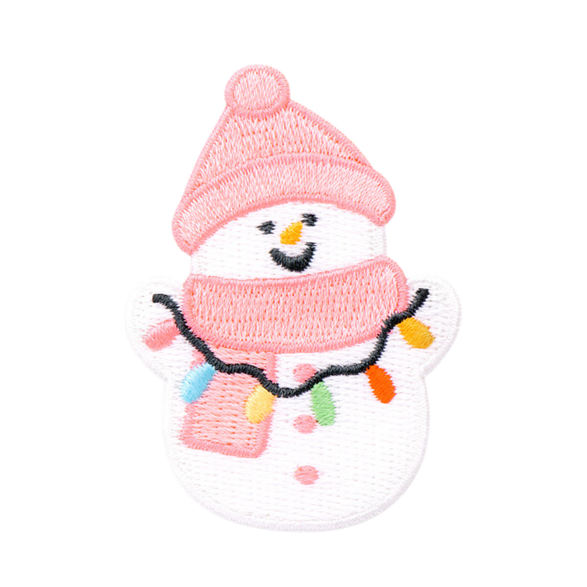 Rubbyoo Winter Snowman Embroidered Patch - Christmas Iron-on Applique | Perfect For Backpack Decoration - Pink snowman - image 9