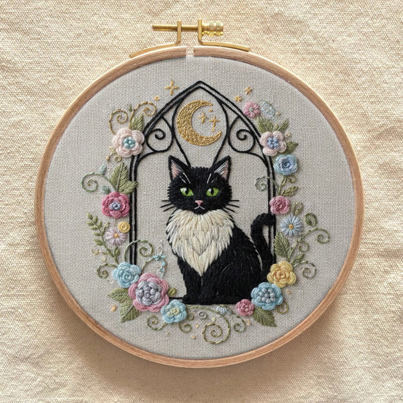 Rubbyoo Embroidery Kit - Celestial Kitten | Handmade Gift For Cat Lovers | Unique Needle Craft - image 7