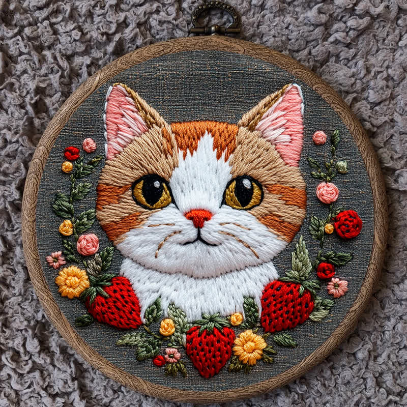 Rubbyoo Embroidery Kit - Strawberry Cat - image 10