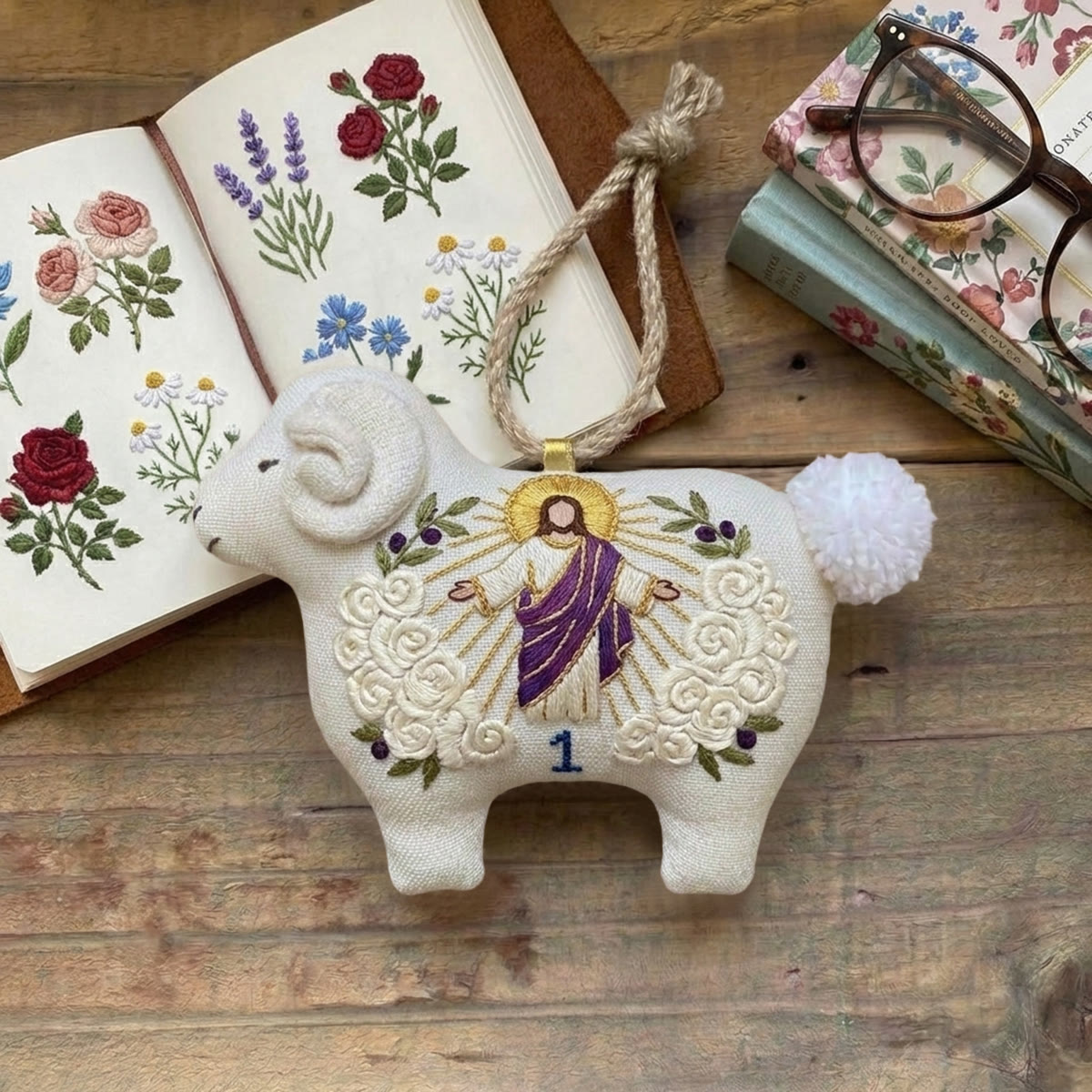 Rubbyoo Lamb-shaped Embroidery Kit - Nativity Scene | Religion Handmade Craft | Diy Holiday Ornament - image 4