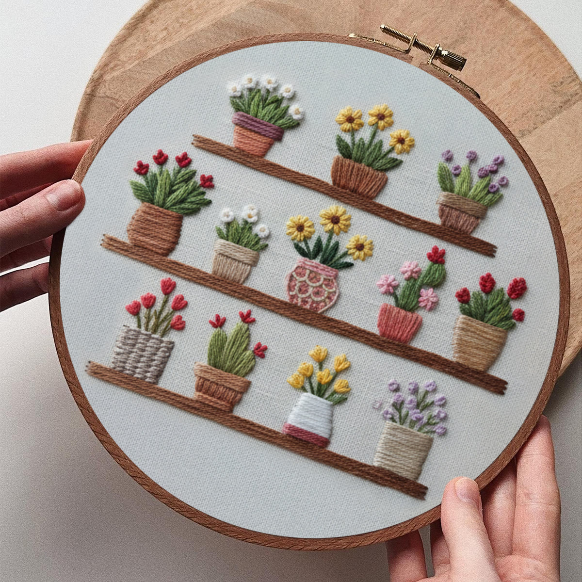 Rubbyoo Embroidery Kit - Blooming Flower Pot | Unique Floral Needlepoint | Gift For Her - image 7