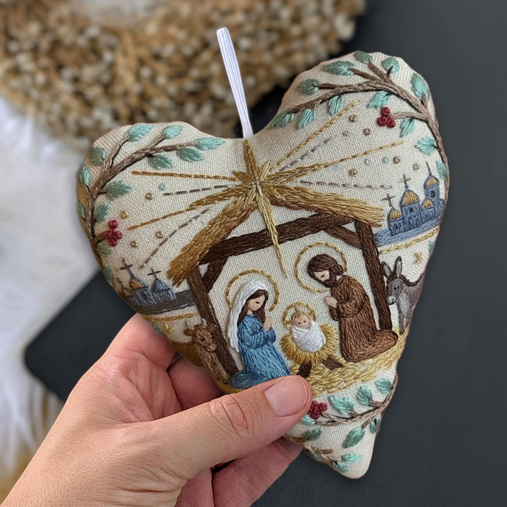 Rubbyoo Heart Embroidery Kit - Christmas Nativity | Stitch Handmade Craft | Diy Hanging Craft  - image 4