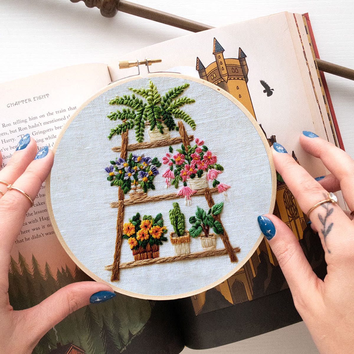Rubbyoo Embroidery Kit - Plant Ladder | Diy Home Decor | Handmade Hoop Art  - image 6