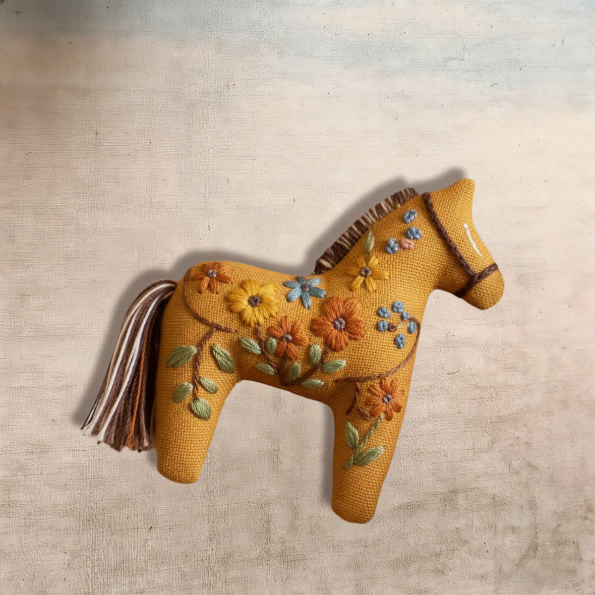Rubbyoo Dala Horse Embroidery Kit - Yellow Wildflower Vine | Simple Handwork | Sweet Table Decoration - image 9