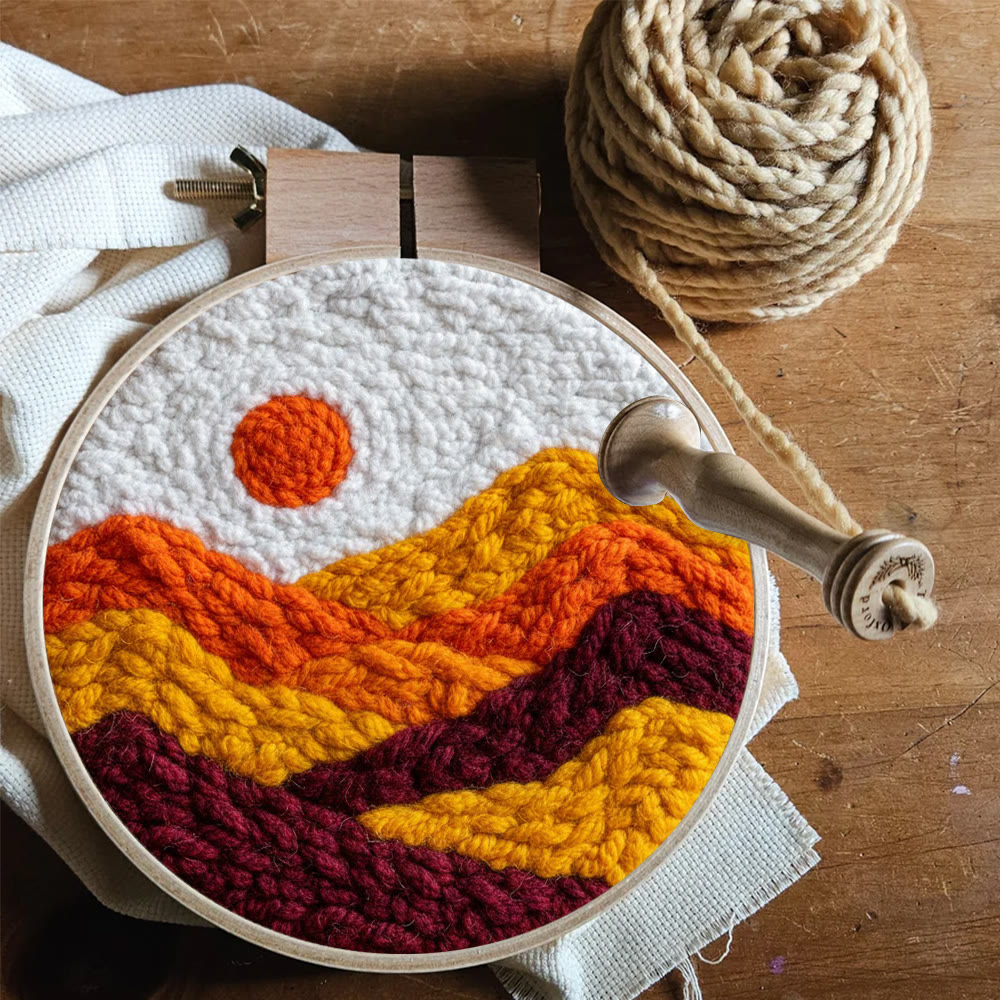 Mountain Sunset Punch Needle Kit - Diy Landscape Handicraft | Perfect For Home Decor - image 9