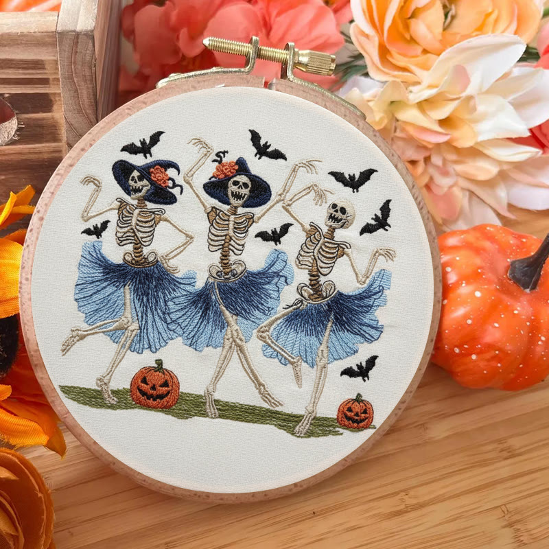 Rubbyoo Embroidery Kit - Ballet Skeleton | Halloween Gothic Handicraft | Diy Hanging Ornament  - image 6