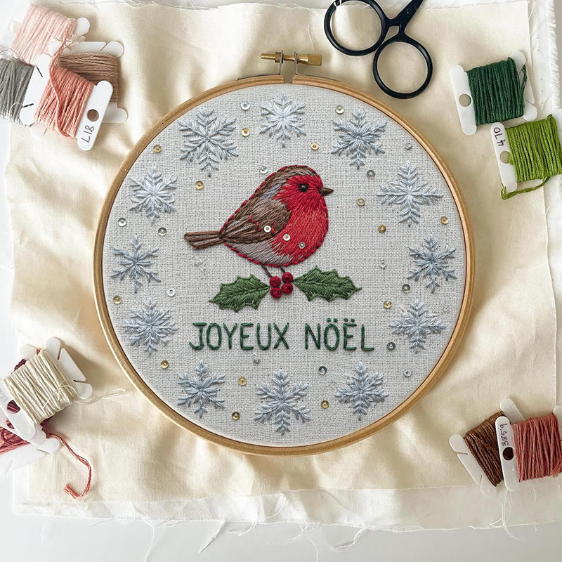 Rubbyoo Embroidery Kit - Christmas Robin Snowflake | Festive Diy Craft | Perfect Holiday Kit - image 9