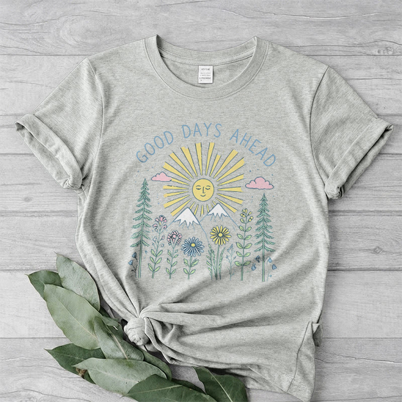 Rubbyoo “Good Days Ahead" Graphic Tee  - Suitable For Matching With Jeans | Trendy Celestial Crewneck Top - image 17