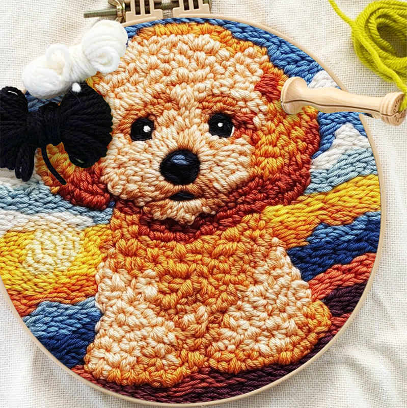  Poodle Dog Punch Needle Kit - Adorable Puppy Craft | Unique Handmade Artwork  - image 6