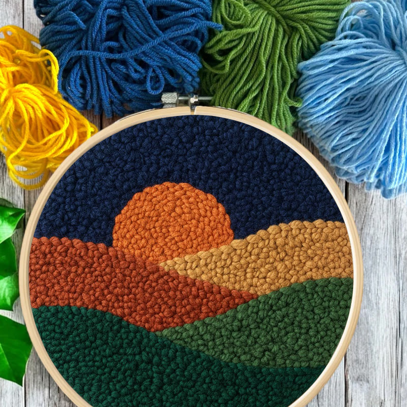 Twilight Mountain Sunset Punch Needle Kit – Elegant Handmade Decor Pendant | Newbie-easy Diy Creation - image 8