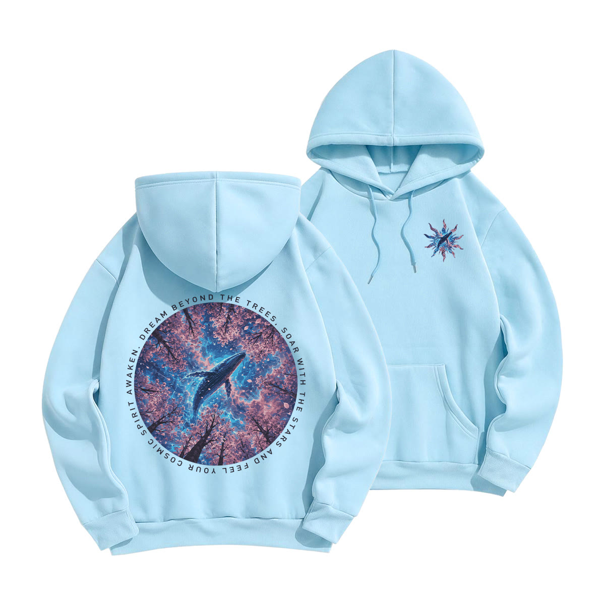 Rubbyoo Soar With The Stars Unisex Hoodie - Light Blue - 2XL - image 13