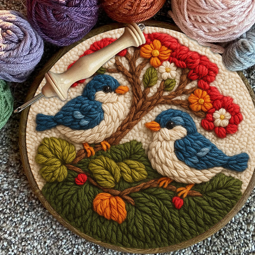  Stunning Birds Punch Needle Kit - Diy Punch Needle Coaster | Bird Needle Artwork | Beginner Handmade Craft - image 10