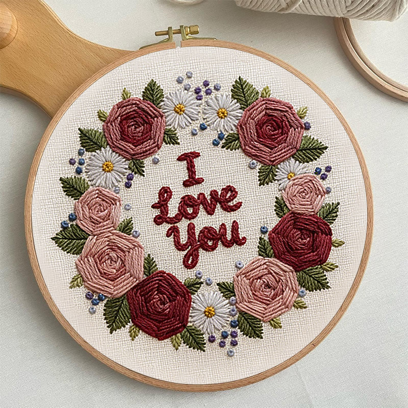 Rubbyoo Embroidery Kit - Rose Love | Diy Floral Art | Perfect Handmade Gift For Lover - image 7