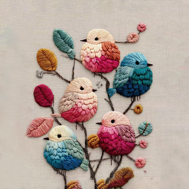 Rubbyoo Embroidery Kit - Lovely Birds | Diy Handmade Stitchwork | Perfect For Wall Hanging - image 11