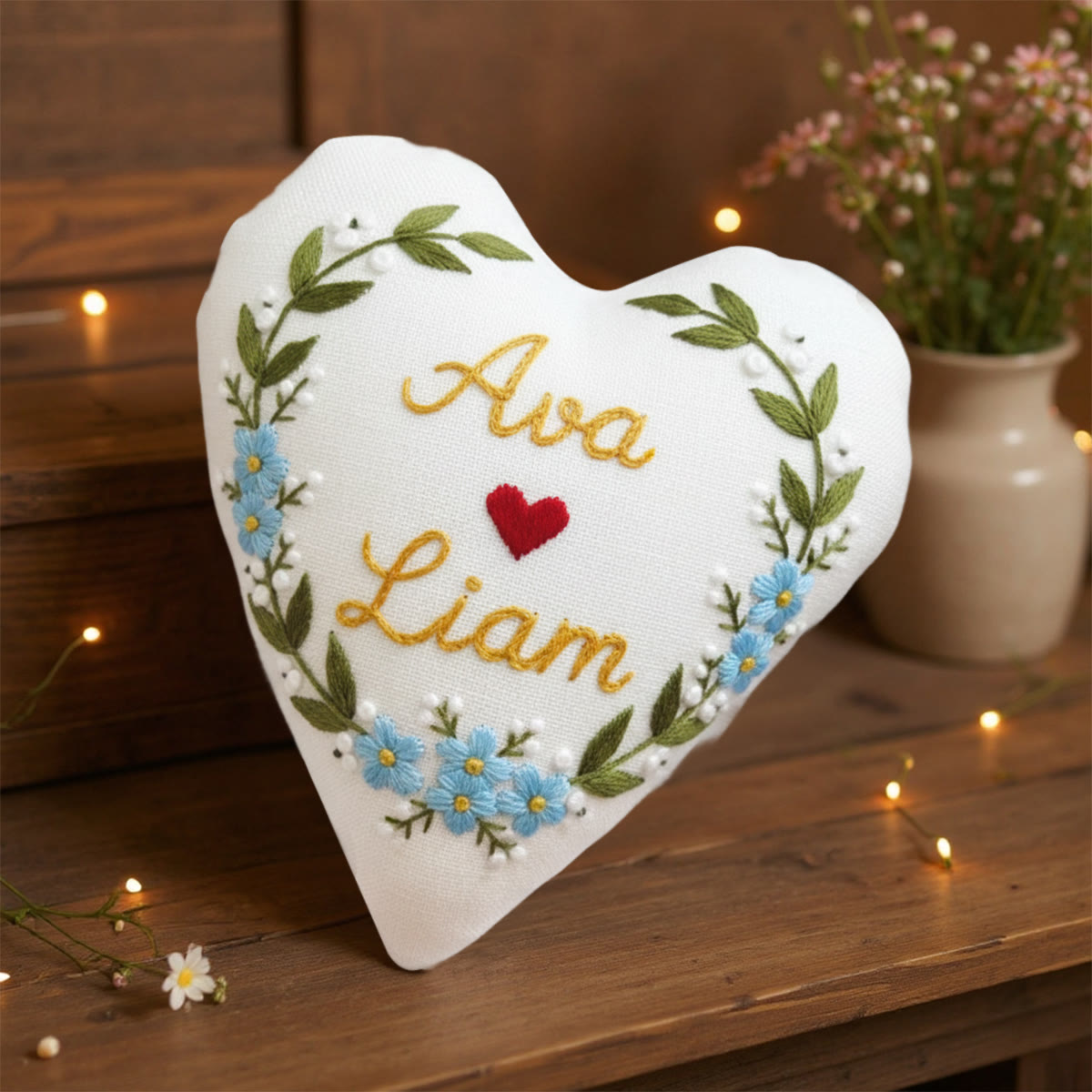 Rubbyoo Heart Embroidery Kit - Ava Liam Heart Blue Blossom | Beginner-easy Embroidery | Custom Decor Accent - image 8