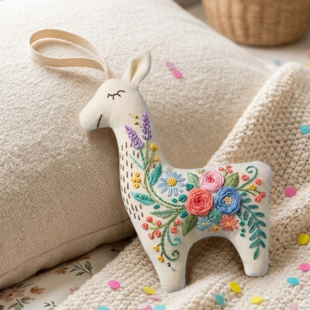 Rubbyoo Llama Embroidery Kit - Rose Bouquet Pattern | Meaningful Gift For Her | Whimsical Cute Decor - image 6