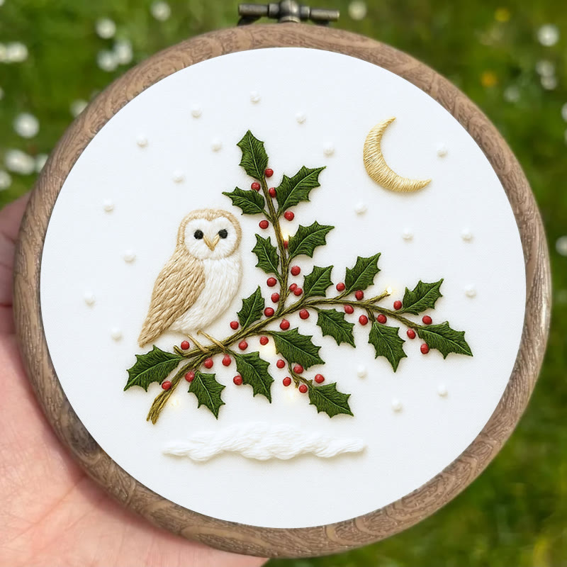 Rubbyoo Embroidery Kit - Winter Owl | Christmas Tree Decor | Diy Holiday Handicraft  - image 3