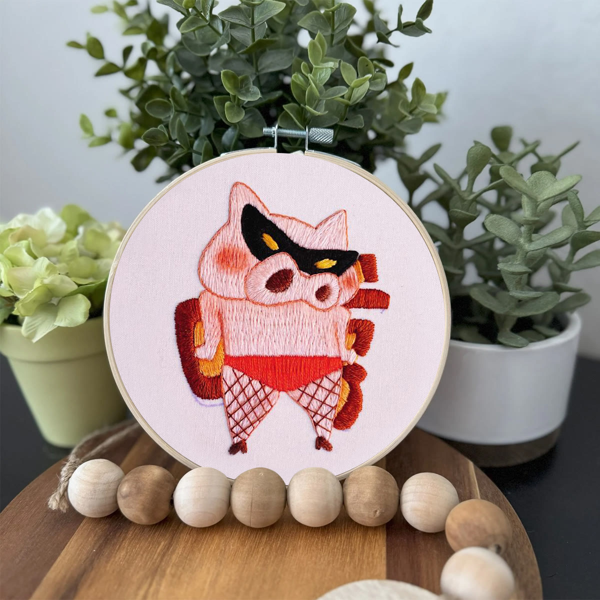 Rubbyoo Embroidery Kit- Funny Pig| Diy Kit For Starter  Hand Stitch - image 4