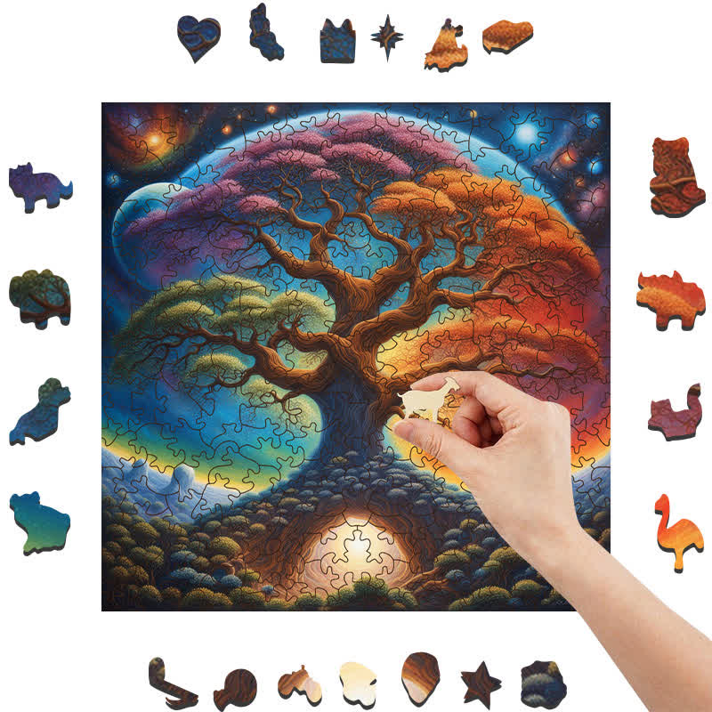 Rubbyoo Cosmic Tree Of Life - Wooden Jigsaw Puzzle