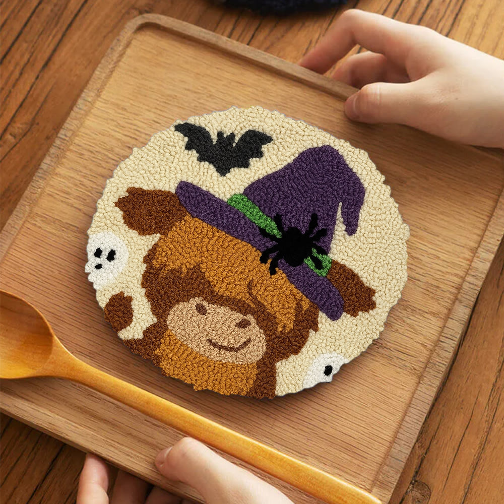 Wizard Cow Punch Needle Kit - Spooky Handmade Decoration | Personalized Animal Craft - image 13