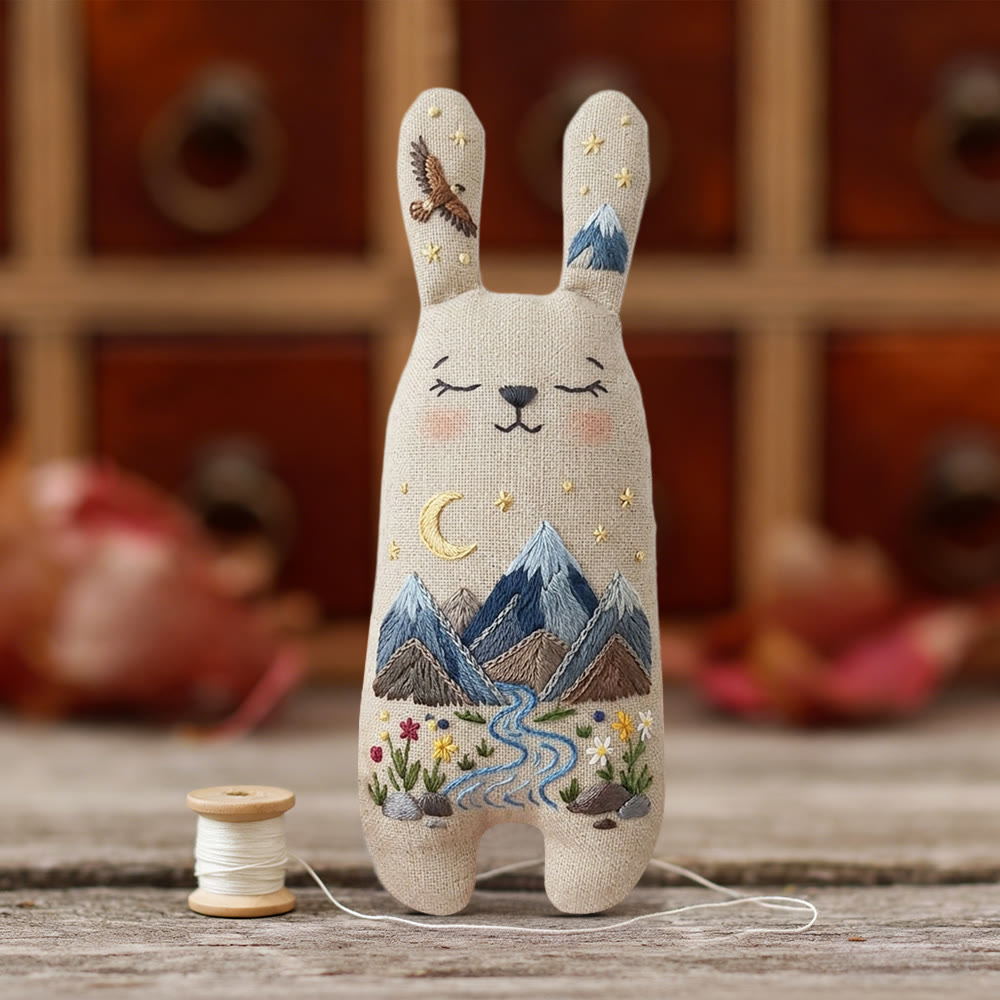 Rubbyoo Bunny Toy Embroidery Kit - Mountains And Stars | Sewing Craft Ideas | Diy Bunny Toy  - image 9