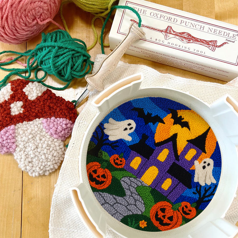 Halloween Night Punch Needle Kit - Spooky Castle Craft | Diy Needle Artwork - image 10