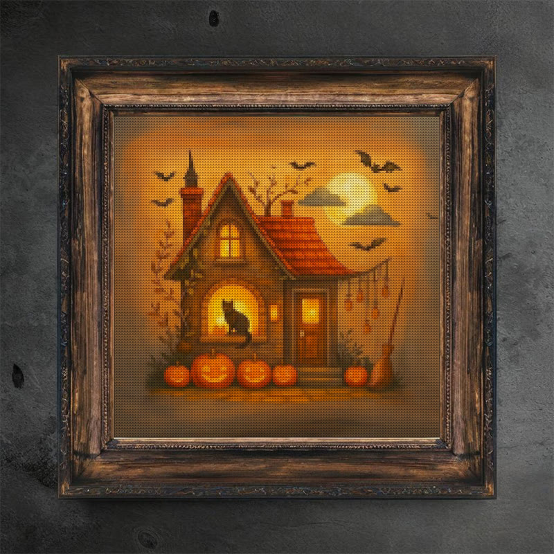 Cross Stitch Kit - Witch Cottage | Spooky Halloween Handicraft | Holiday Home Decor - image 3