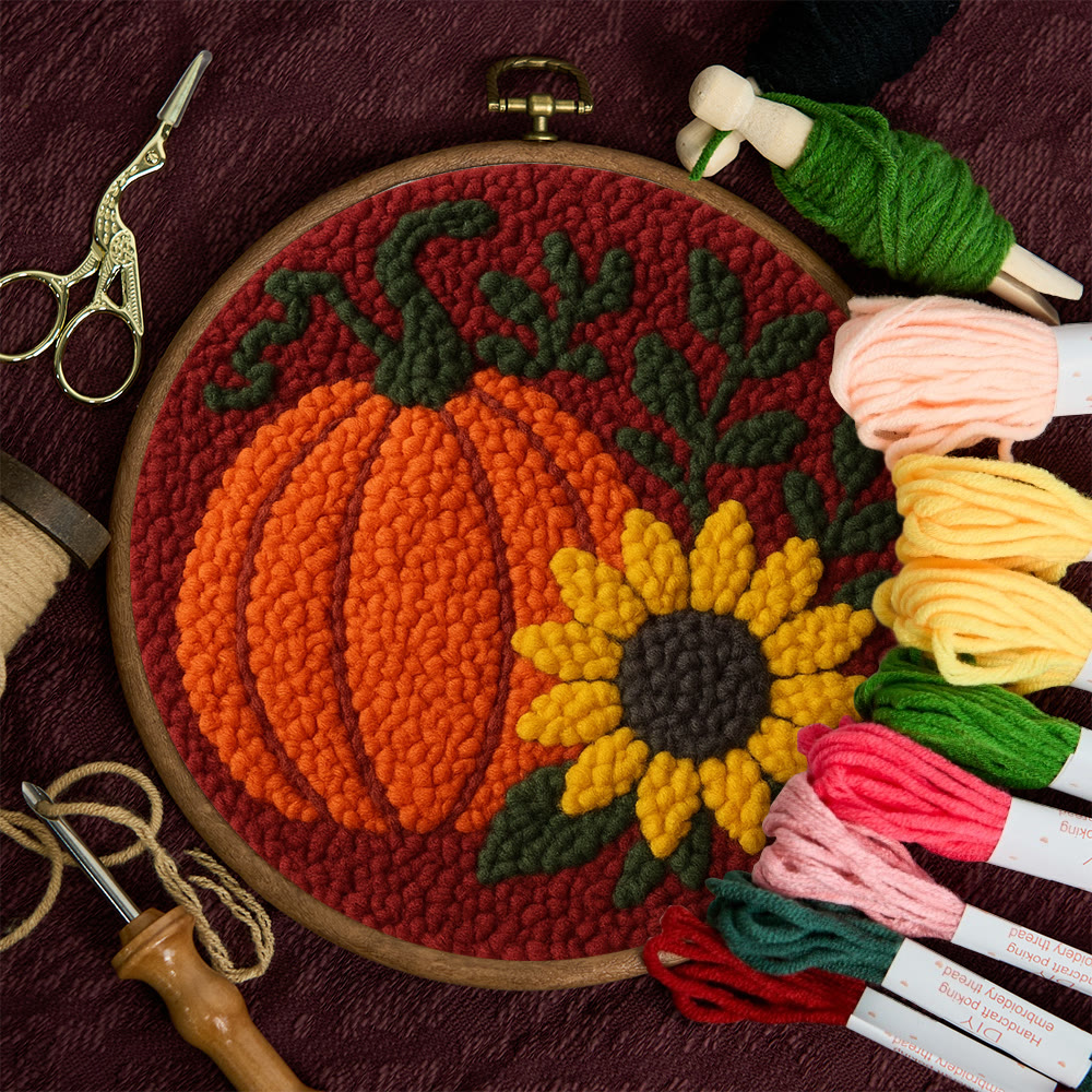 Harvest Pumpkin Punch Needle Kit – Easy Diy Project | Vibrant Fall Handmade Decoration - image 11