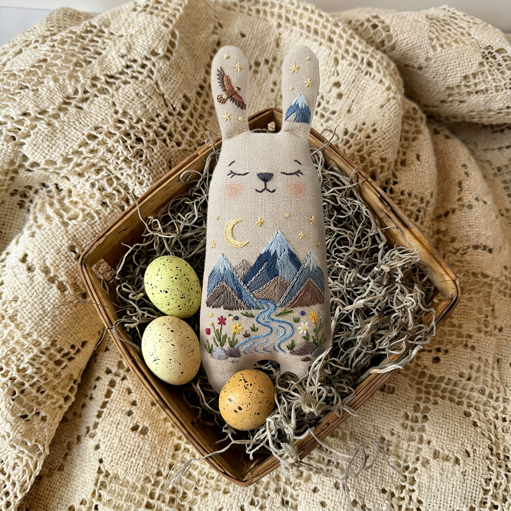 Rubbyoo Bunny Toy Embroidery Kit - Mountains And Stars | Sewing Craft Ideas | Diy Bunny Toy  - image 3