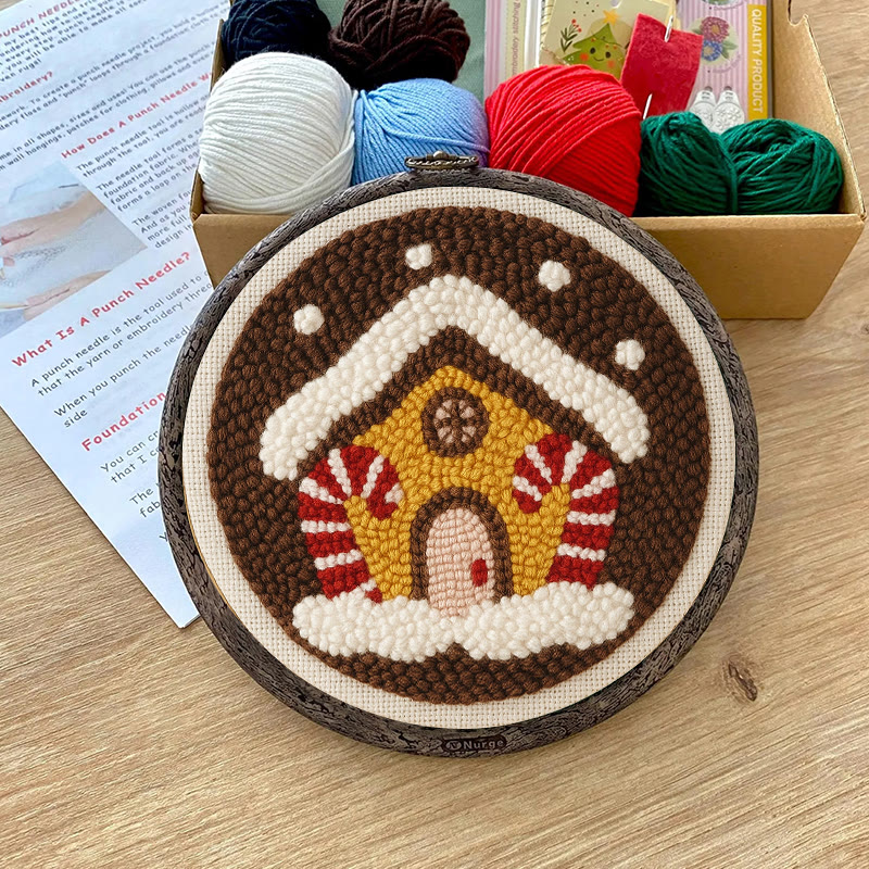 Gingerbread House Punch Needle Kit - Handmade Christmas Ornaments | Perfect For Christmas Coasters  - image 8
