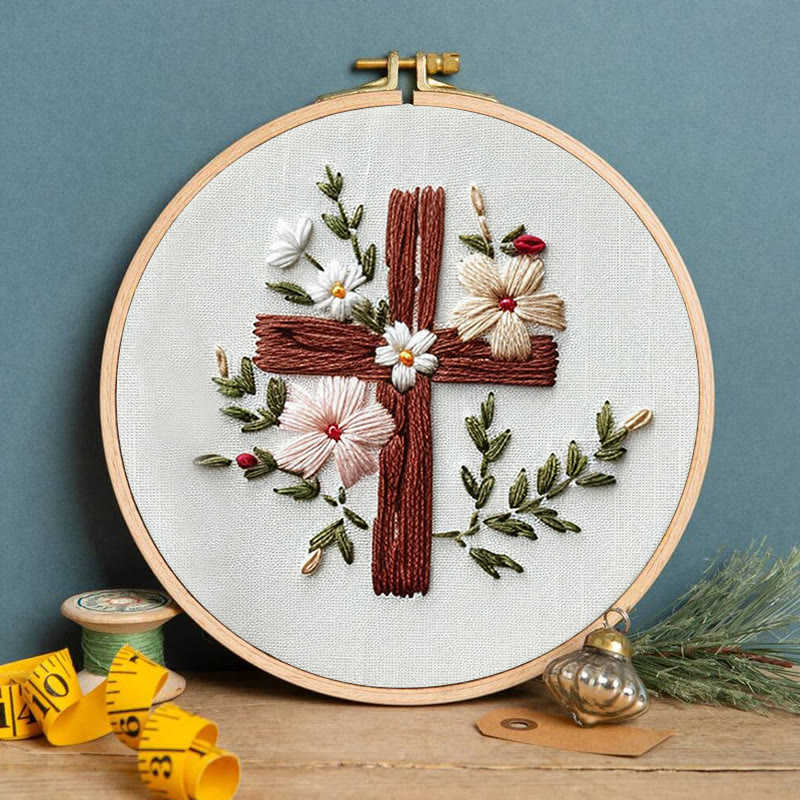 Rubbyoo Embroidery Kit- Floral Cross 2 - image 3
