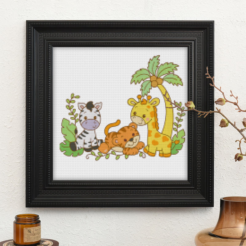  Cross Stitch Kit - Adorable Animal Party | Handicraft For Animal Lovers | Wall Hanging Needlework  - image 10