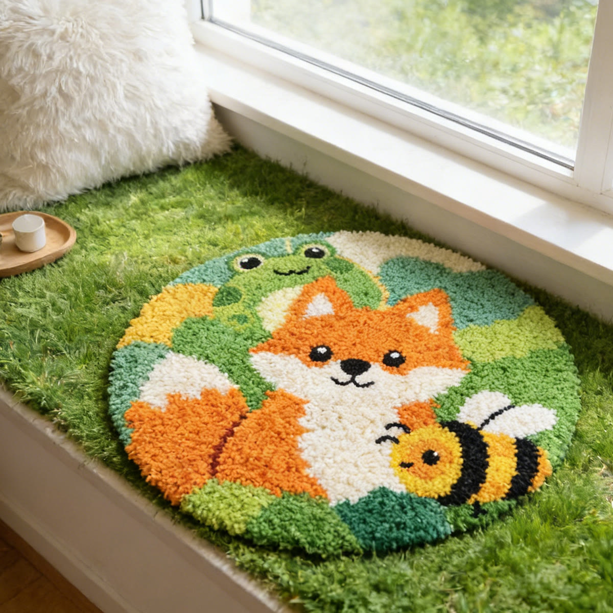 Rubbyoo Latch Hook Rug Kit - Fox And Bee | Diy Handmade Crafts | Unique Play Mat - image 6