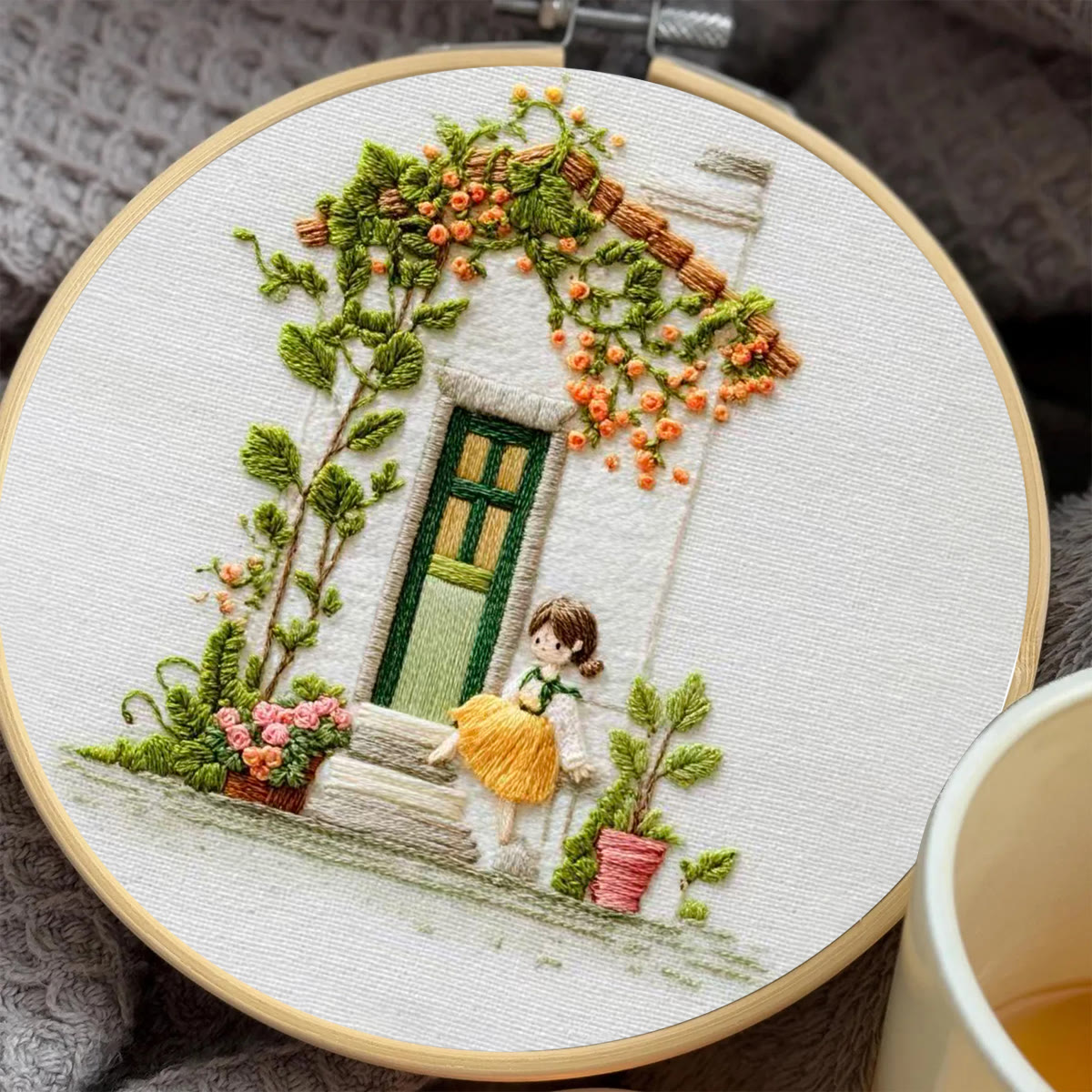 Rubbyoo Embroidery Kit - Aesthetic House | Diy Needle Craft | Perfect For Wall Hanging - image 5