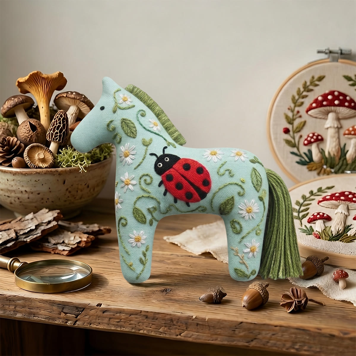 Rubbyoo Dala Horse Embroidery Kit - Ladybird Motif | Cute Gift For Kids | Whimsical Nursery Decor - image 6