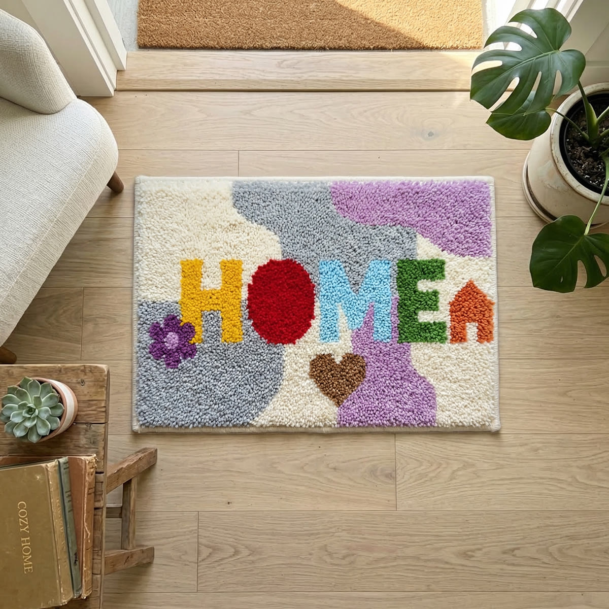 Rubbyoo Latch Hook Rug Kit - Colourful Home Patten | Spring Door Mat | Unique House Decor - image 4