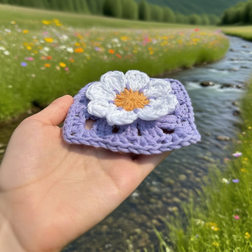 Diy Handmade 3d Flower Coasters Crochet Kit - Floral Granny Square Craft  | Perfect For Diy Project  - image 4
