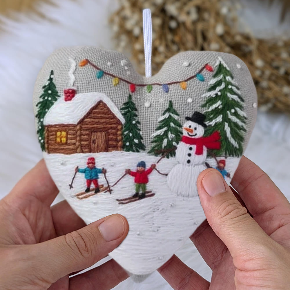 Rubbyoo Heart Embroidery Kit - Winter Snowman | Christmas Handmade Decor | Diy Holiday Gift - image 9