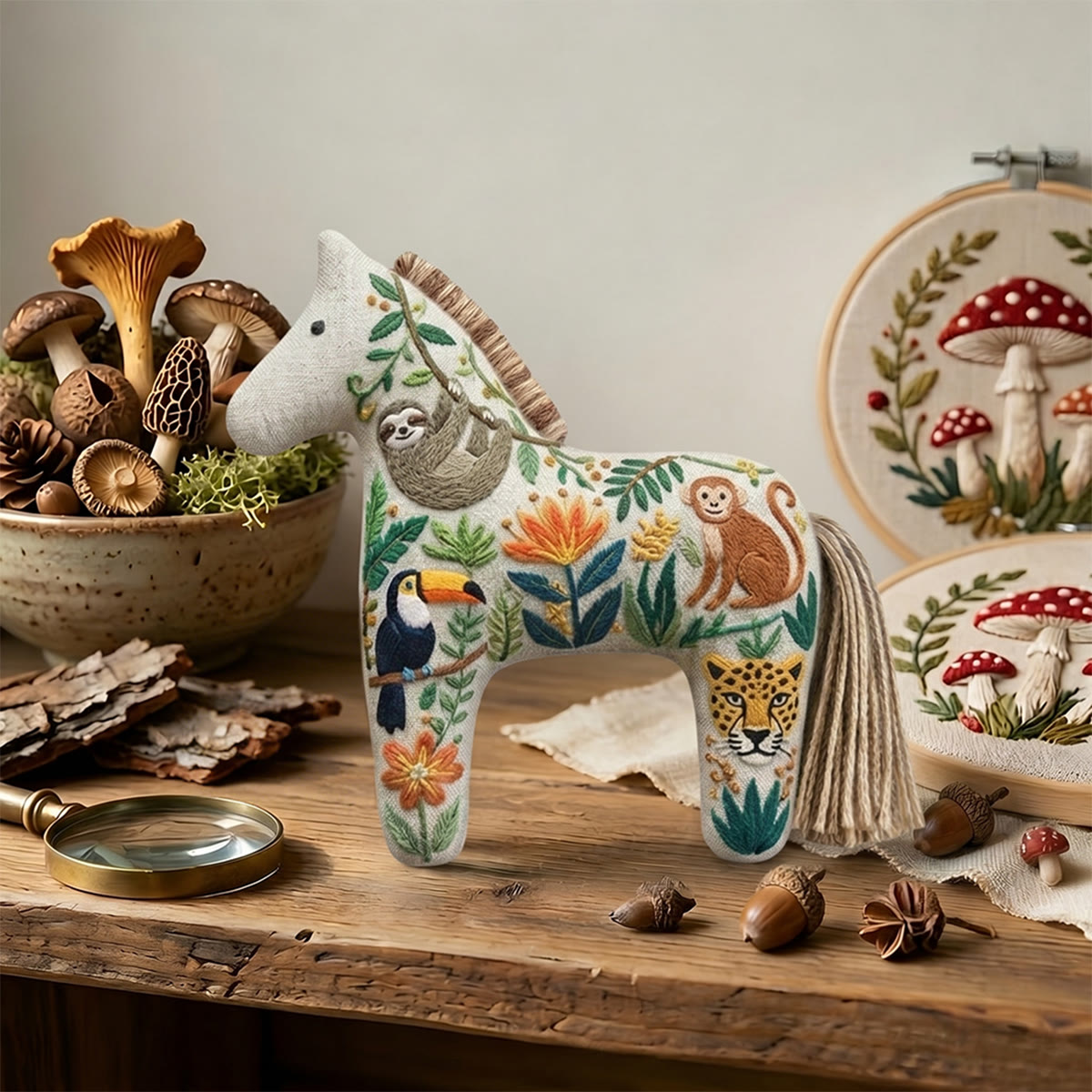 Rubbyoo Dala Horse Embroidery Kit - Jungle Animals | Unique Artisan Gift | Kids Room Ornament - image 9
