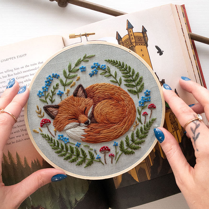 Rubbyoo Embroidery Kit - Sleeping Fox | Nature-inspired Handcrafted Art | Cozy Home Decor Piece - image 10