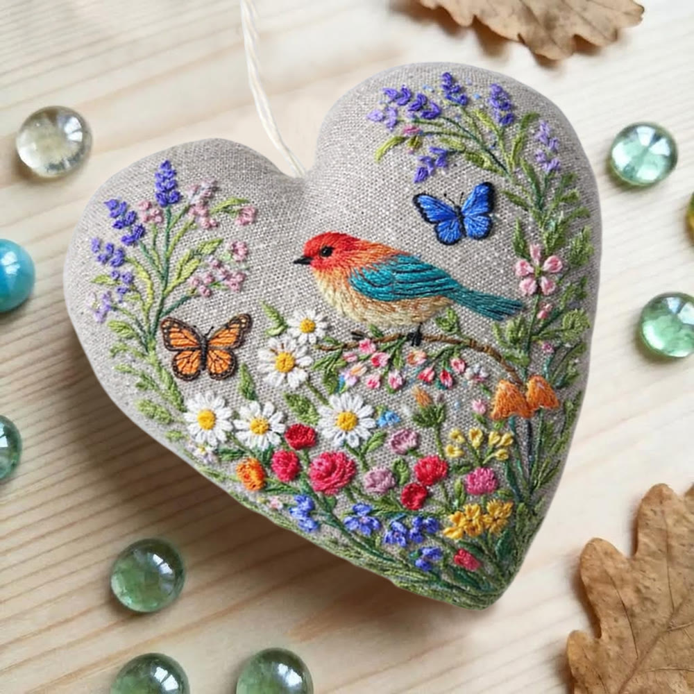 Rubbyoo Heart Embroidery Kit - Spring Garden Bird | Fun Handcraft Project | Ideal Gifting Pick - image 6