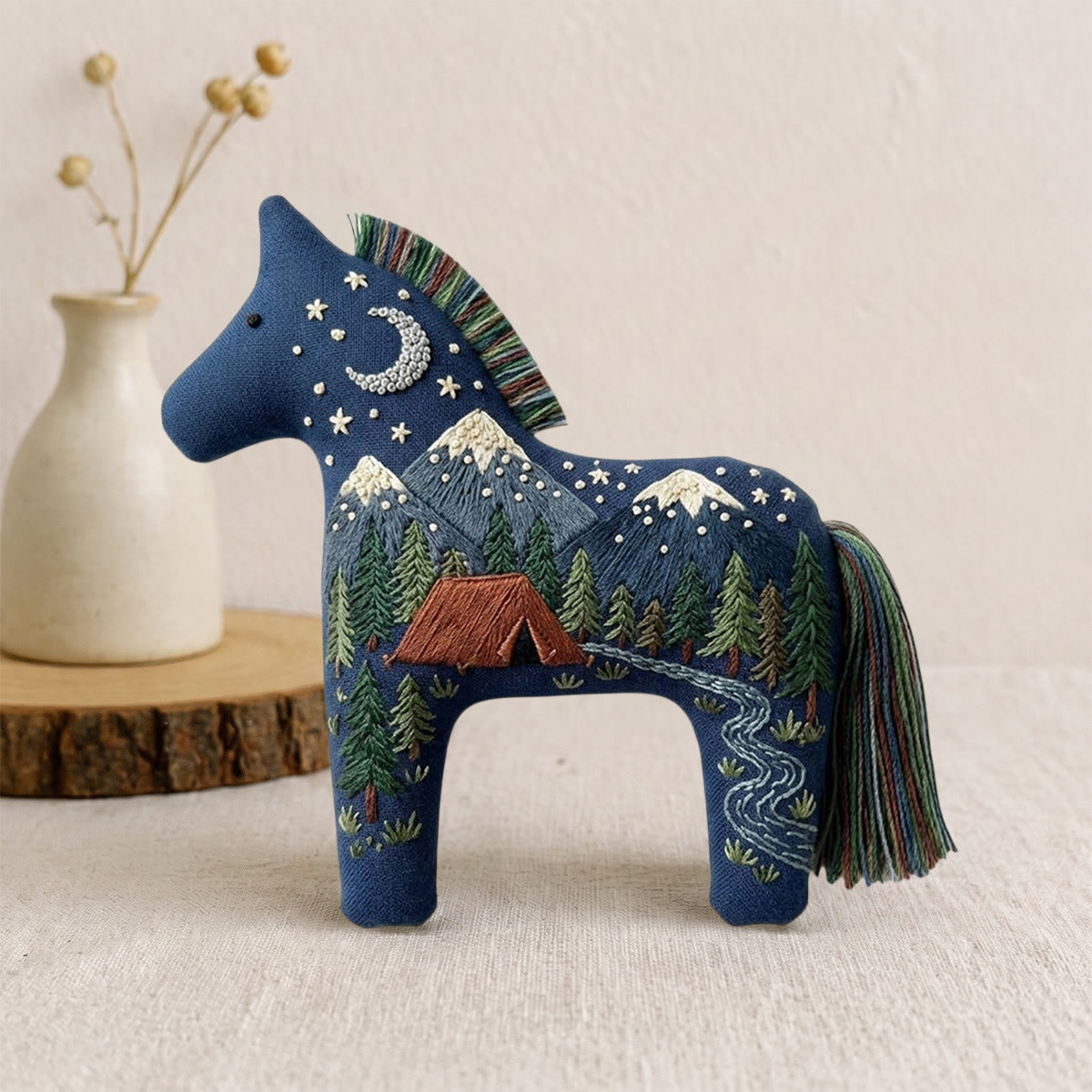 Rubbyoo Dala Horse Embroidery Kit - Snow-capped Mountains | Nature Lover Gift | DIY Handmade Craft - image 4